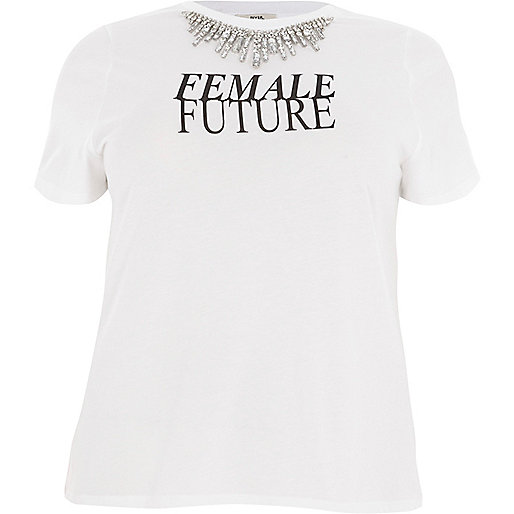 river island cream floral dress,jacques-vertuk Womens Blouses Plus white 'female future' necklace T-shirt Plain T-Shirts / Tanks T-Shirts & Tanks Tops women