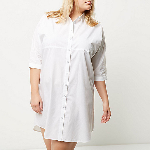 jacques-vertuk Plus white oversized shirt dress 697955 women Seasonal Offers