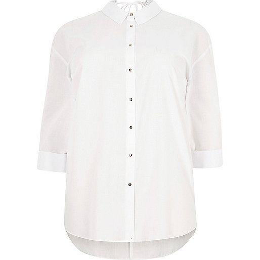 river island cribbs causeway,jacques-vertuk Stores Plus white tie back oversized shirt women 701664