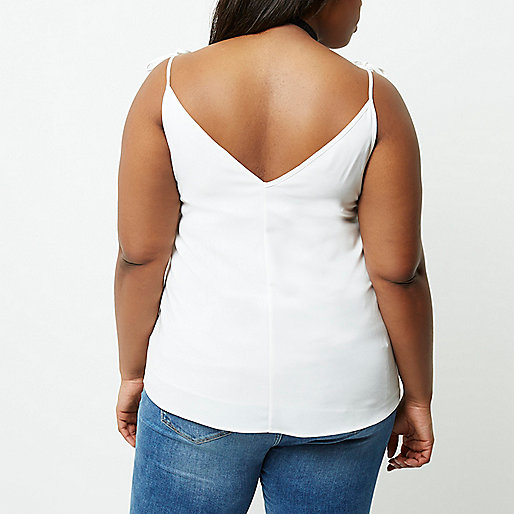 river island denim jeans,jacques-vertuk Uk Sale Online Plus white tie strap cami top Cami / Sleeveless Tops Tops women