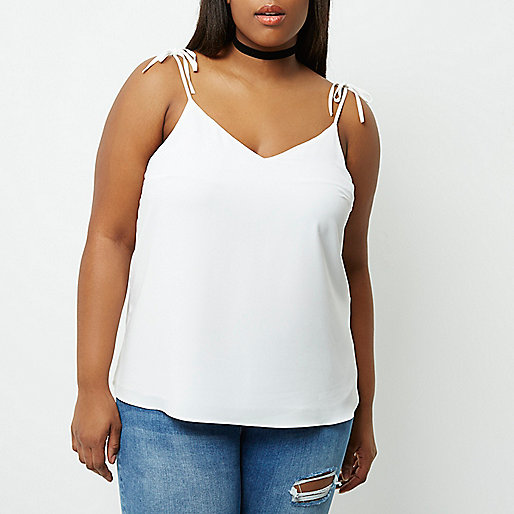 river island long sleeve tops,jacques-vertuk Online Plus white tie strap cami top women 699656