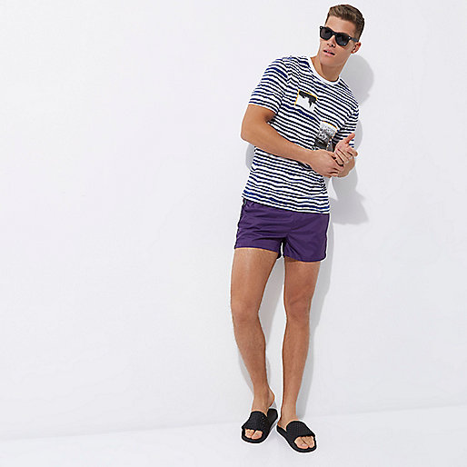 jacques-vertuk Purple aztect trim swim trunks 302021 men Shorts