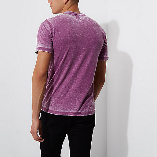 river island black hiker boots,jacques-vertuk UK Sale Purple burnout ‘hope  print slim fit T-shirt men 302390