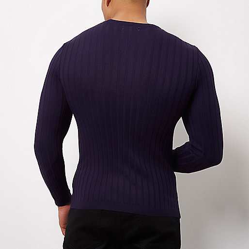 river island black shirt,jacques-vertuk London Purple chunky ribbed muscle fit sweater men 298899