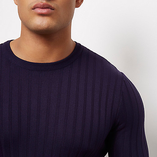 river island black shirt,jacques-vertuk London Purple chunky ribbed muscle fit sweater men 298899