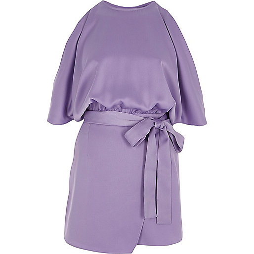 new in dresses river island,jacques-vertuk Stores Purple cold shoulder wrap skort romper women 707182