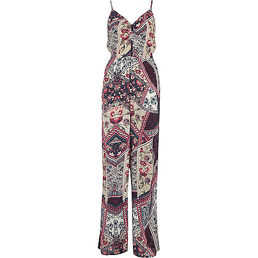 jacques-vertuk Purple floral print wide leg jumpsuit 701855 women Playsuits / Jumpsuits