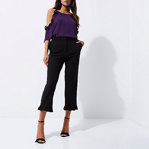 small handbag river island,jacques-vertuk New Look Purple frill cold shoulder blouse Blouses Tops women