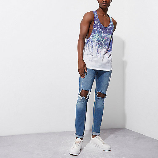 river island shopper bag,R8Ver Island Purple Hawaiian fade print tank T-Shirts / Tanks Sale men