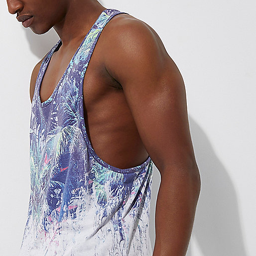 river island shopper bag,R8Ver Island Purple Hawaiian fade print tank T-Shirts / Tanks Sale men