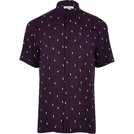 jacques-vertuk Purple lightning print casual shirt 298426 men Shirts