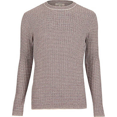 river island leather shorts,jacques-vertuk Shop Purple ribbed crew neck slim sweater men 292983