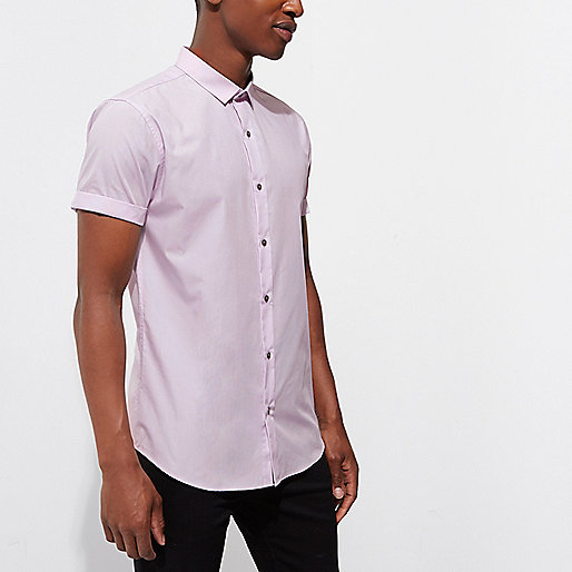 river island box bag,jacques-vertuk Site Purple short sleeve slim fit shirt Shirts Sale men