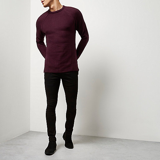 tan wedges river island,jacques-vertuk Out Of Stock Purple textured crew neck sweater Sweaters / Cardigans Sale men