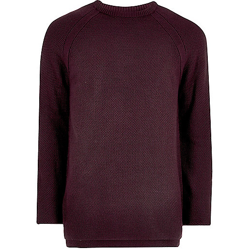 jacques-vertuk Purple textured crew neck sweater 298035 men Jumpers / Cardigans