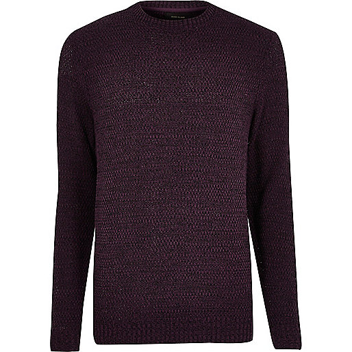 jacques-vertuk Purple textured knit sweater 301066 men Jumpers / Cardigans