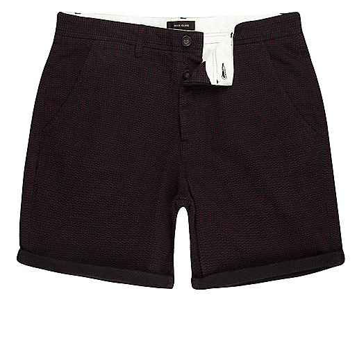 jacques-vertuk Purple textured slim fit chino shorts 302133 men Shorts Casual Shorts