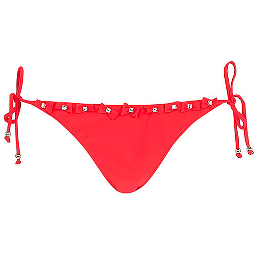 river island padded heels,jacques-vertuk UK Sale Red 3D rhinestone bow bikini bottoms women 647052