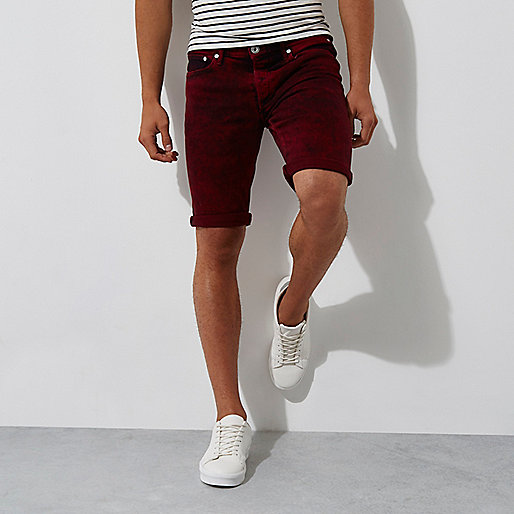 silver river island shoes,jacques-vertuk Stores Red acid wash skinny fit denim shorts men 301489