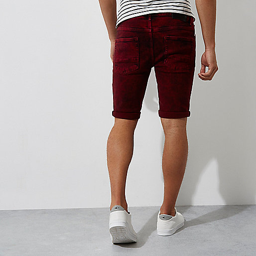 silver river island shoes,jacques-vertuk Stores Red acid wash skinny fit denim shorts men 301489