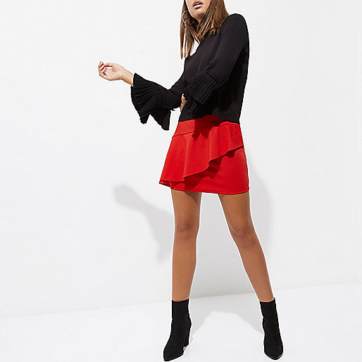 mens puffer jacket river island,jacques-vertuk All In One Red asymmetric frill front mini skirt Mini Skirts Skirts women