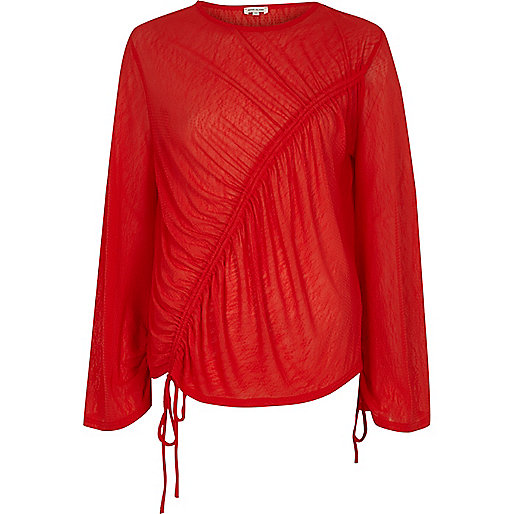 river island ladies purses,jacques-vertuk UK Sale Red asymmetric ruched drawstring top women 699811