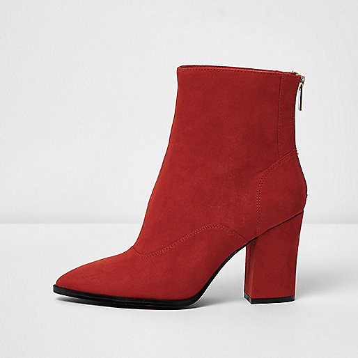 jacques-vertuk Red block heel pointed boots 706192 women Shoes / Boots Boots