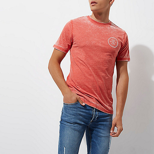 river island polka dot dress,jacques-vertuk Sale Tops Red burnout ‘revolution’ slim fit T-shirt T-Shirts / Tanks Sale men