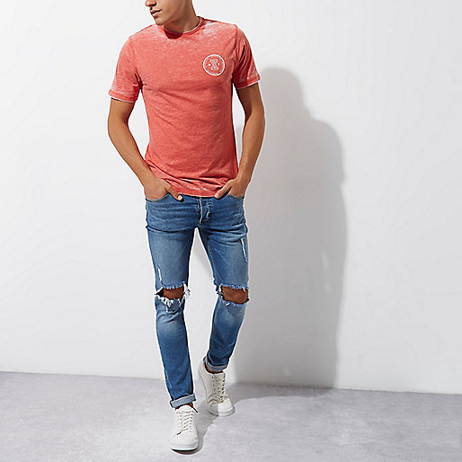 river island polka dot dress,jacques-vertuk Sale Tops Red burnout ‘revolution’ slim fit T-shirt T-Shirts / Tanks Sale men