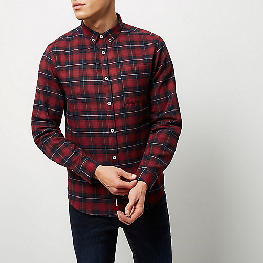 river island damen sale,jacques-vertuk In Store Red casual check shirt Shirts Sale men