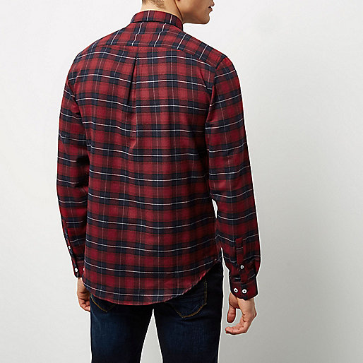 river island,jacques-vertuk South Africa Red casual check shirt men 298615