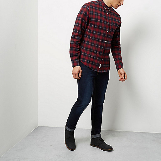 river island,jacques-vertuk South Africa Red casual check shirt men 298615