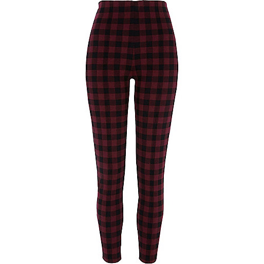 jacques-vertuk Red check leggings 707616 women Trousers Leggings