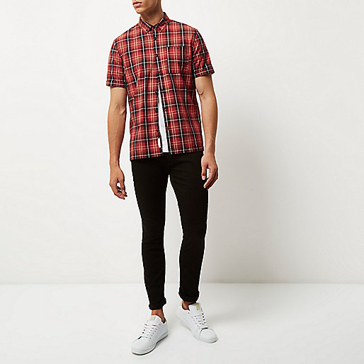 river island black jackets,jacques-vertuk Buy Online Red check Oxford short sleeve shirt Shirts Sale men