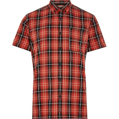 jacques-vertuk Red check Oxford short sleeve shirt 294241 men Shirts