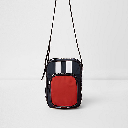 jacques-vertuk Red color block cross body flight bag 300493 men Bags Satchels / Messenger Bags