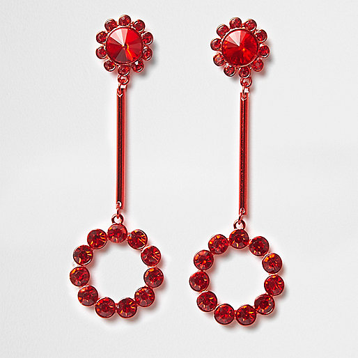 jacques-vertuk Red cup chain circle drop earrings 708335 women Jewellery Earrings