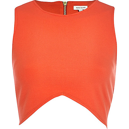 jacques-vertuk Red curved hem crop top 657641 women Tops