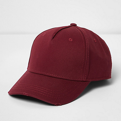 river island dylan,jacques-vertuk Official Site Red distressed baseball cap Hats Accessories men