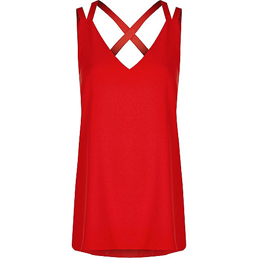 river island neon bag,jacques-vertuk Womens Jackets Uk Red double strap cross back tank Cami / Sleeveless Tops Tops women