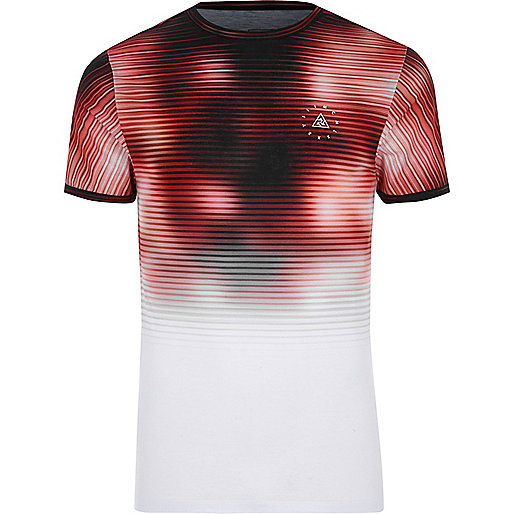 jacques-vertuk Red fade print muscle fit T-shirt 303984 men T-Shirts / Vests T-shirts