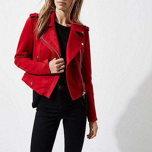 river island brown suede boots,jacques-vertuk Online Red faux suede biker jacket women 704868