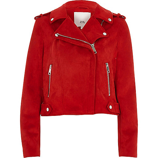 river island brown suede boots,jacques-vertuk Online Red faux suede biker jacket women 704868