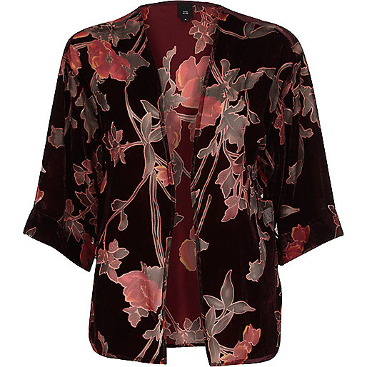 party shoes river island,jacques-vertuk Official Site Red floral burnout print velvet kimono Capes / Ponchos Accessories women