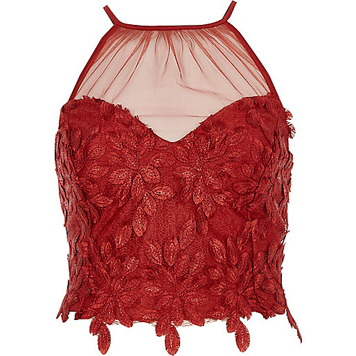 river island tunic dress,New jacques-vertuk Red floral lace mesh inert high neck bralette Crop Tops / Bralets Tops women