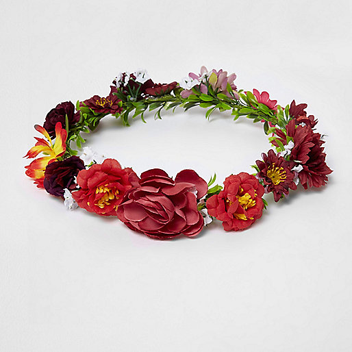 jacques-vertuk Red flower garland festival hair garland 706601 women Accessories Hair Accessories