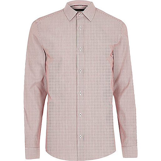 river island metrocentre,jacques-vertuk Sale Red formal stripe slim fit shirt men 294642