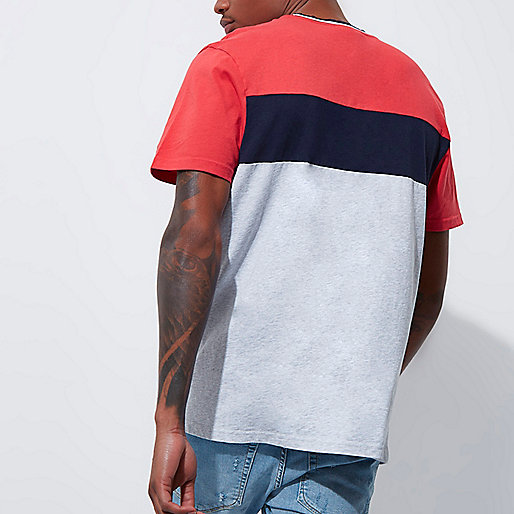 river island com,jacques-vertuk Shirt Womens Red Franklin & Marshall color block T-shirt T-shirts T-Shirts / Tanks men