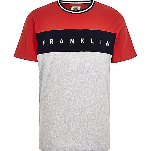 jacques-vertuk Red Franklin & Marshall color block T-shirt 301123 men T-Shirts / Vests T-shirts