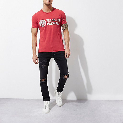 river island ladies fur coats,jacques-vertuk London Red Franklin & Marshall print T-shirt men 301115